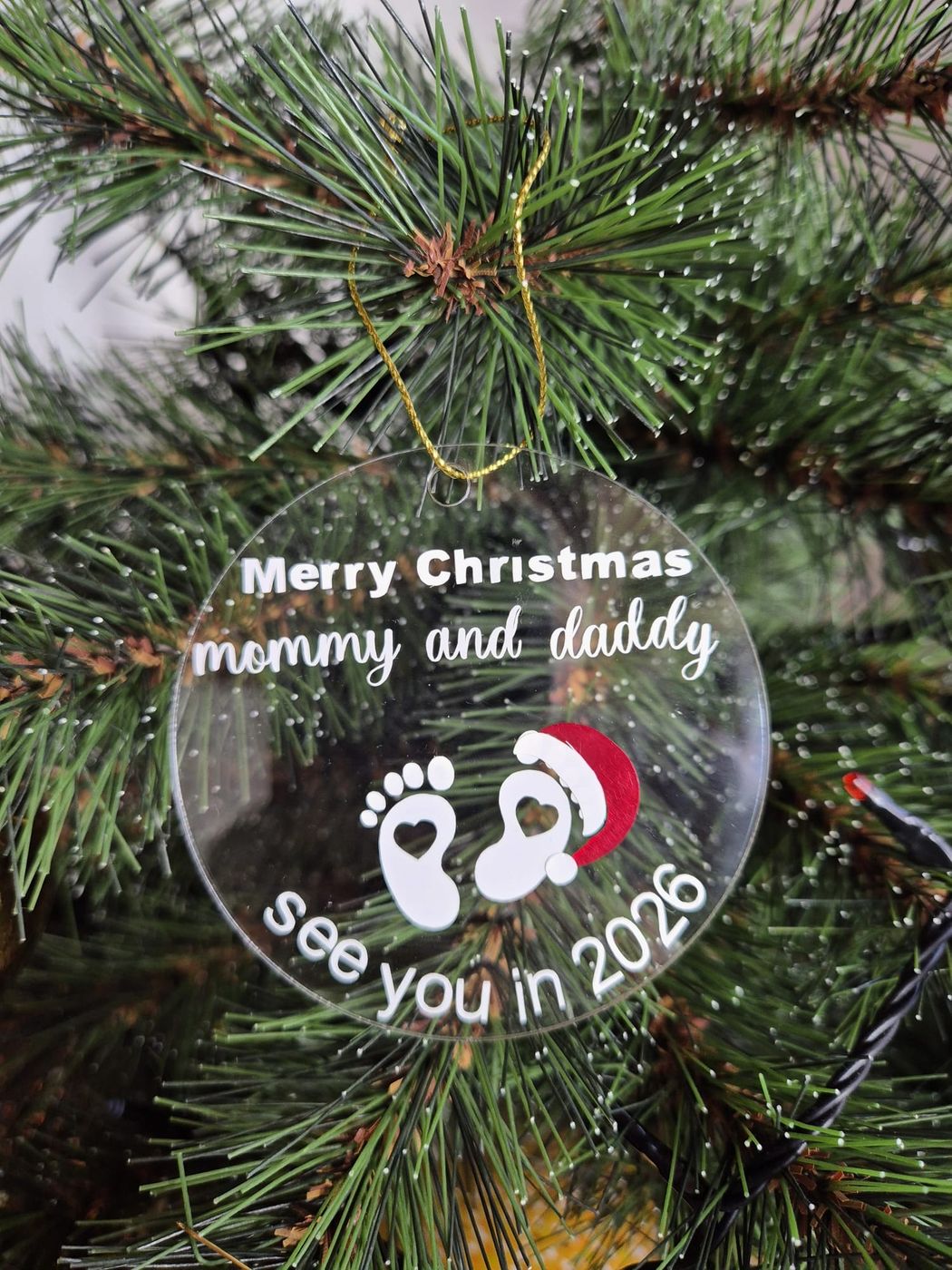 Transparente Weihnachtskugel «Merry Christmas mommy and daddy»